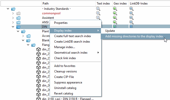 The directory directly under "Bolts" is added to the index.