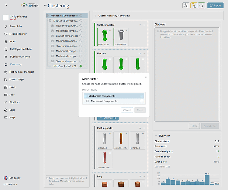 Selecting a target and confirming it clearly distinguish reassignment from other cluster operations.