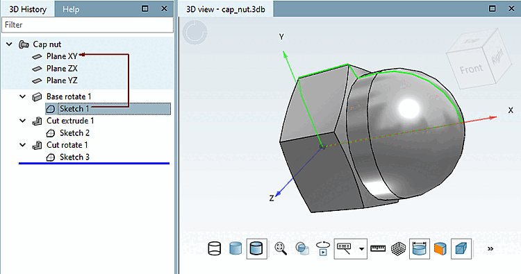Sketch sample: Rotational solid