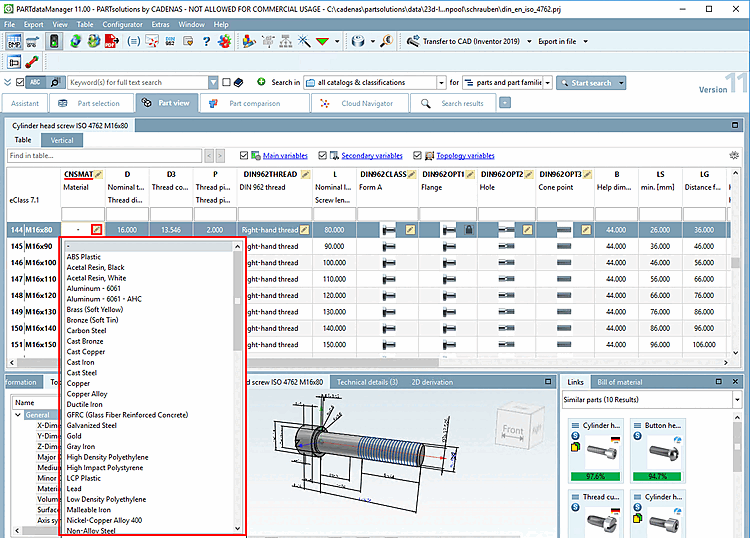The "Enter value [Enter value] " dialog box opens after clicking in the CNSMAT column.