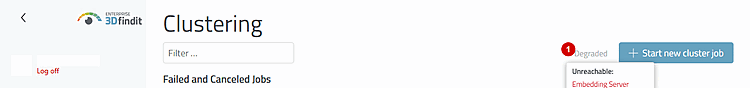 The "Degraded" status lists the unavailable services, thereby distinguishing a service disruption from an authorization limit.