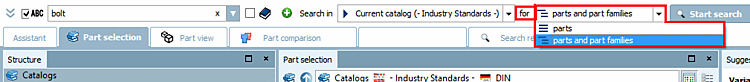 "Search for": List field opened