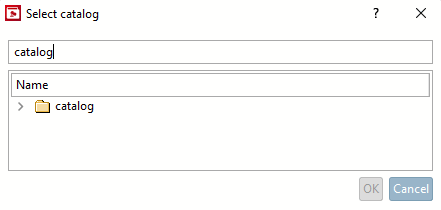 Select catalog " dialog box