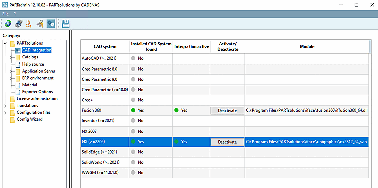 Example: The interface of "NX 2312-2412" is activated.