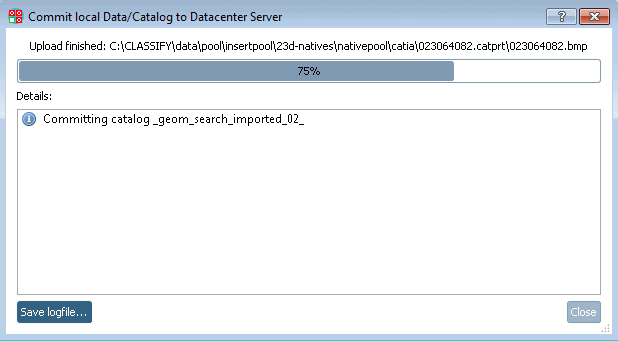 Commit local Data/Catalog to Datacenter Server