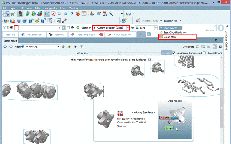 Project opened in PARTdataManager (linked)
