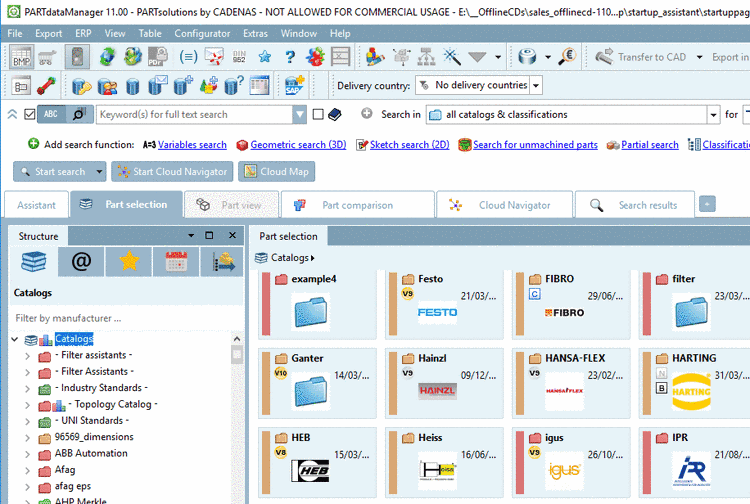 Search and Part Selection