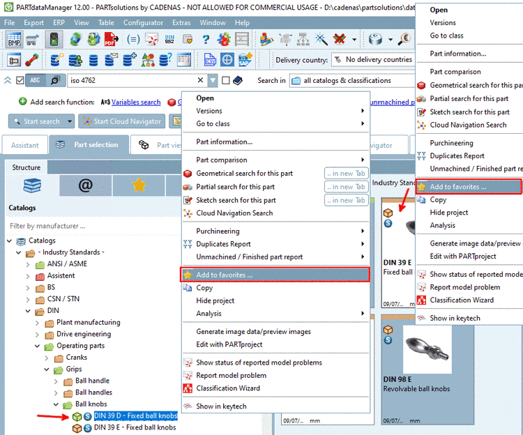 "Add to favorites" exemplified under "Catalogs" or "Symbols"