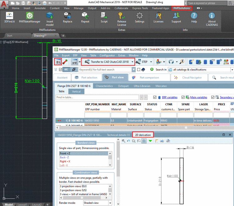 Part from PARTdataManager with "Insert model"