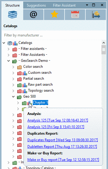 Open report via tooltip in the index tree