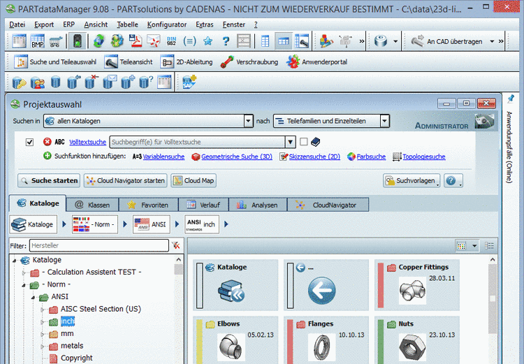 PARTadmin -> Catalogs -> Online -> tabbed page "Update" -> Classifications