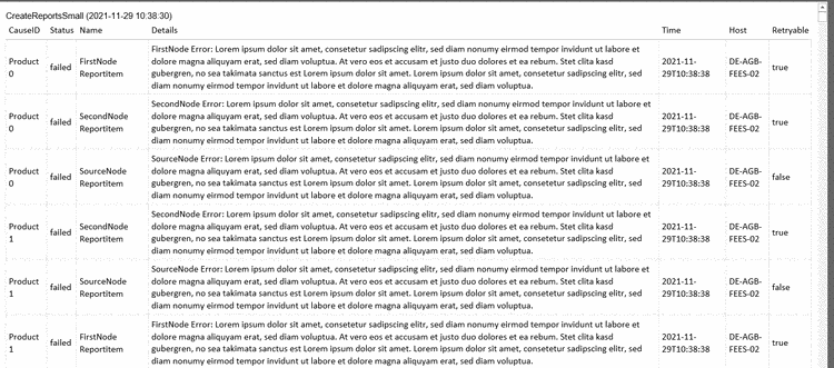 Example with place holders at "Export directory" and "File name".