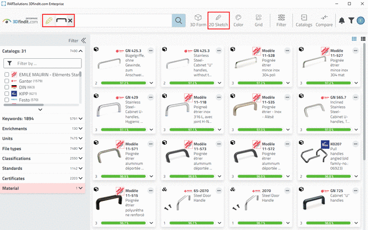 Example: Search via sketch