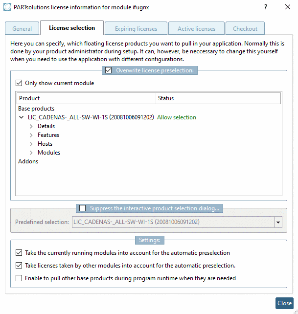 PARTsolutions license information