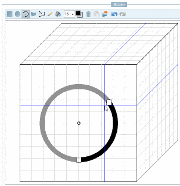 Movement to the right or left. Click on the end point of circular arc.