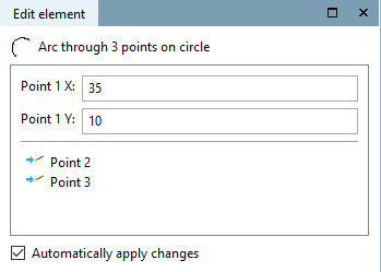Display of point coordinates