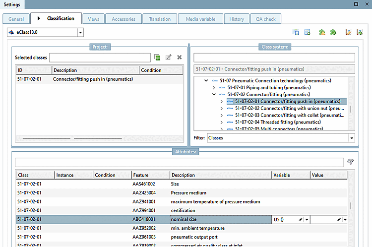 Characteristics [Attributes]" dialog area