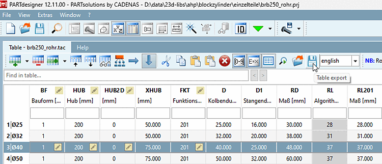 Save as CSV file