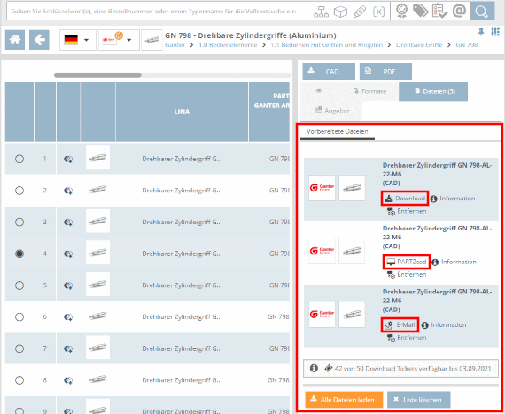 Download area "Prepared files" (example OEM portal)