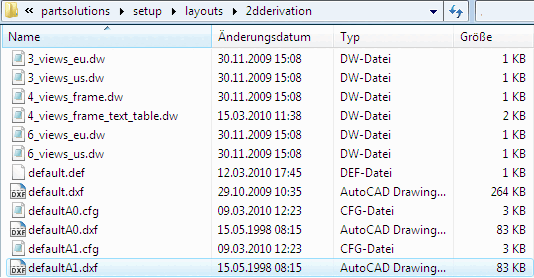 Section from standard storage directory for 2D derivations