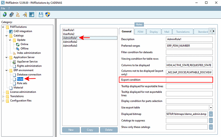 Export condition for administration (standards body)