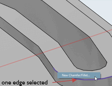 One edge selected