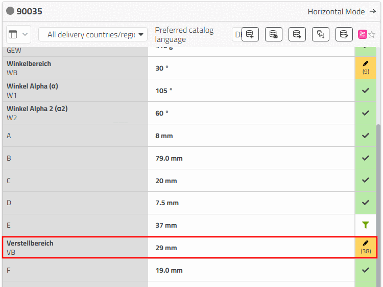 Value range field of "VB" closed