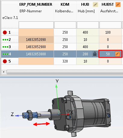 Geometry attribute pinned on 200, Function attribute not pinned with current value of 50.