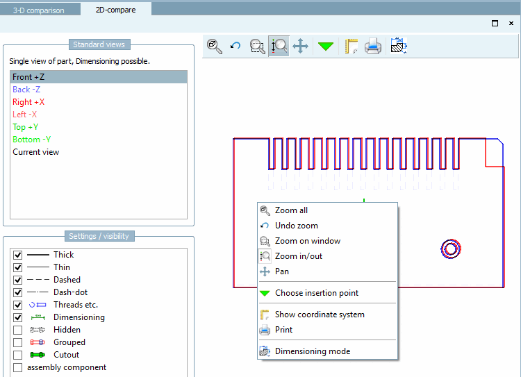 Component comparison [Part comparison] -> 2D comparison