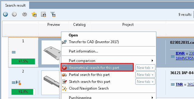 Example: Geometric search for this part [Geometrical search for this part]