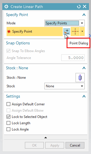 Open "Point" dialog