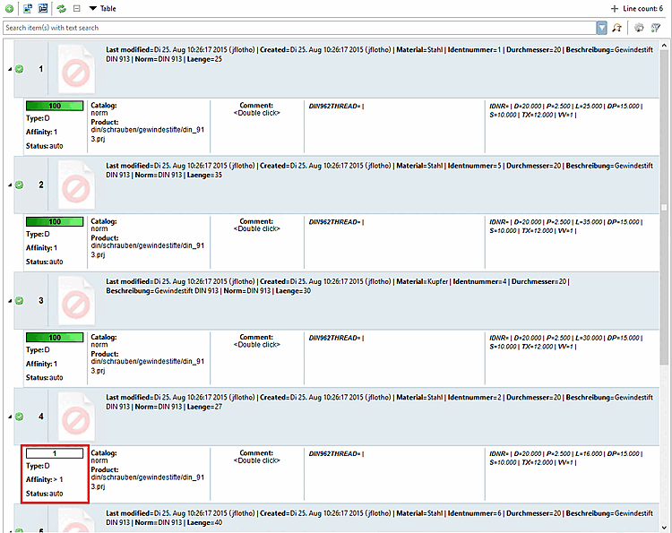 The variant with L=27 could not be treated as such, as the corresponding tag was missing in the "Attribute Mapping Filter [Attribute Mapping Filter] " node. The value 27 does not appear in the attribute table, so no hit could be obtained (see following section).