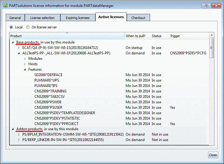 Base products and Addons