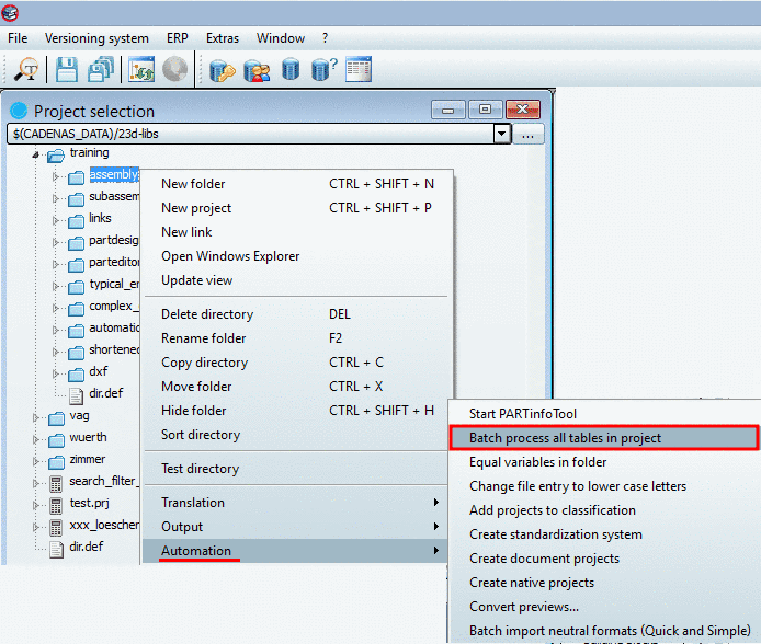 PARTdataManager, icons in index tree