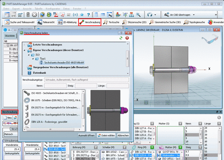 PARTdataManager with "Connection" section