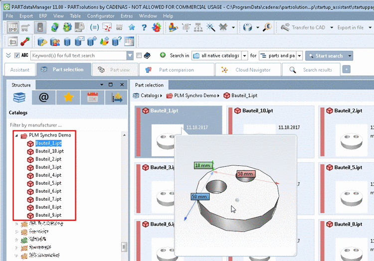 "Assign rights" tabbed page (only assigned)