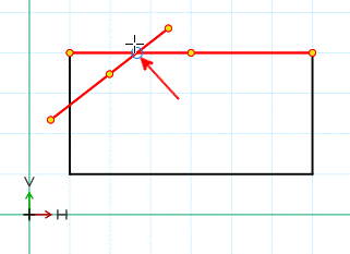 Click auxiliary point of construction