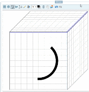 Circular arc is displayed. (Movement has been made to the right.)