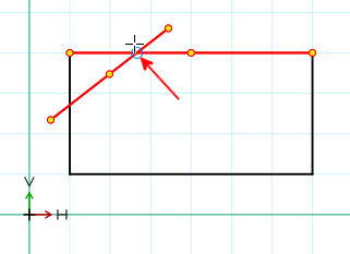 Click auxiliary point of construction