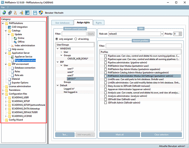 Default admin setting