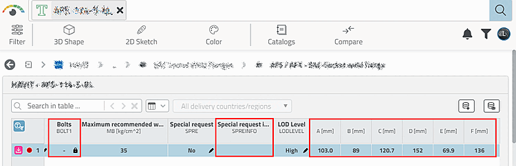 3Dfindit: List field selection hidden