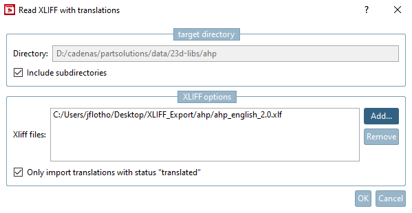 Read XLIFF with translations