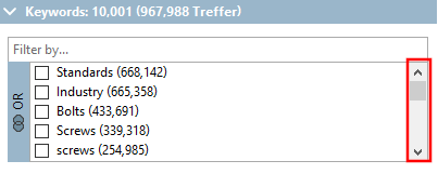 Scrollable lists