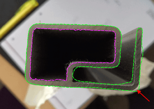 Marking too far from contour