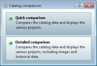Catalog comparison