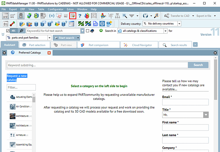 Report missing preferred catalog