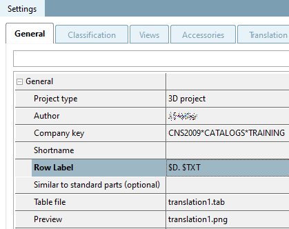 Line description [Row label] with use of "$Variable name."