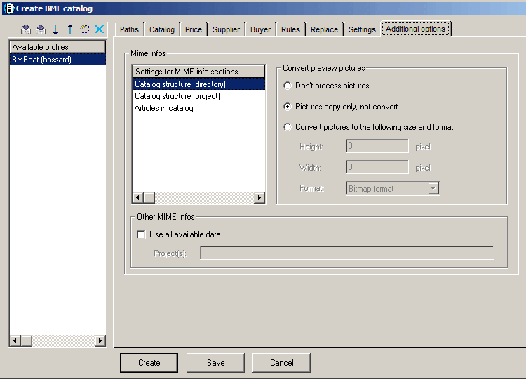 Additional settings [Additional options] dialog page