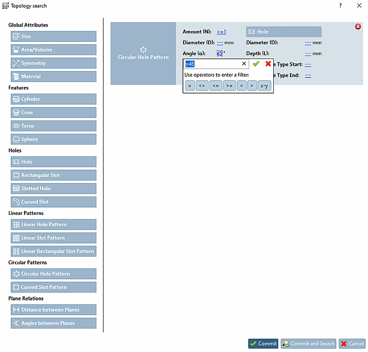 Search condition "circle pattern [Circular Pattern] " added