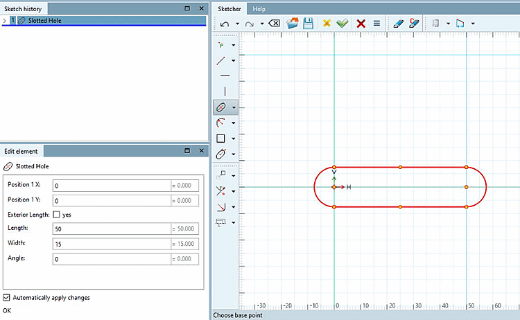 Slot defined by free clicks